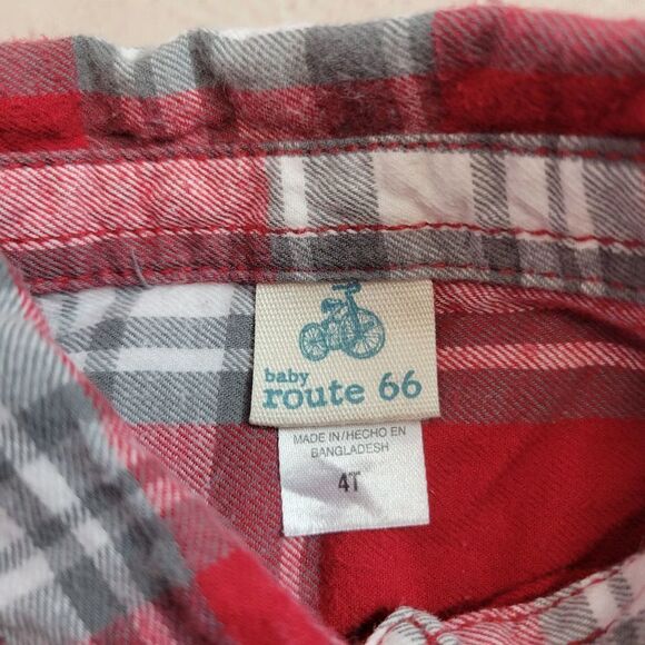 Baby Route 66 plaid button-down shirt 4T - Picture 4 of 5